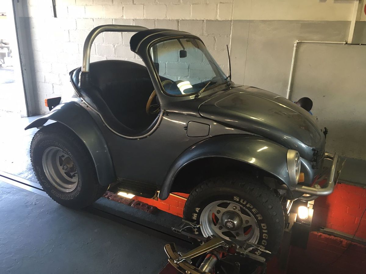 Custom Beetle on the alignment rig