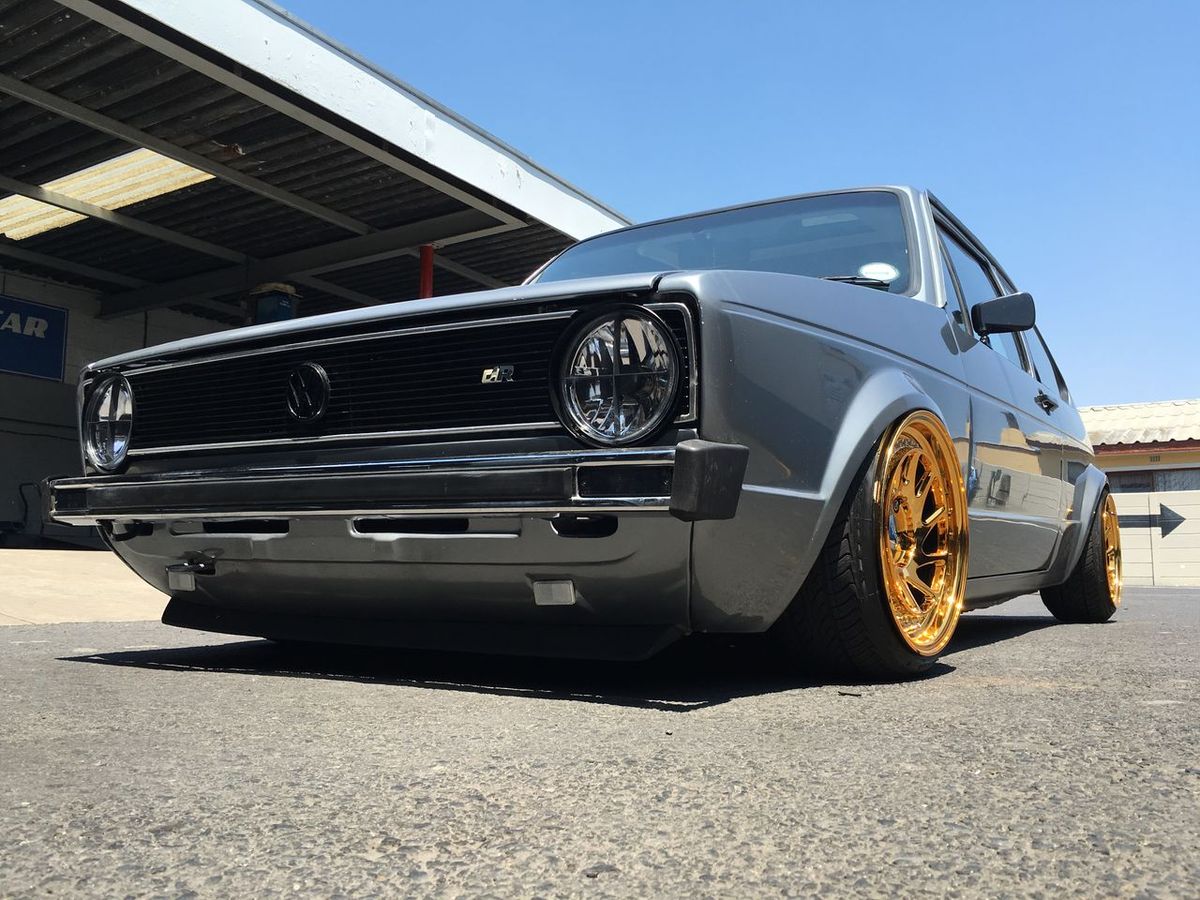 VW Golf Mk1 on gold wheels