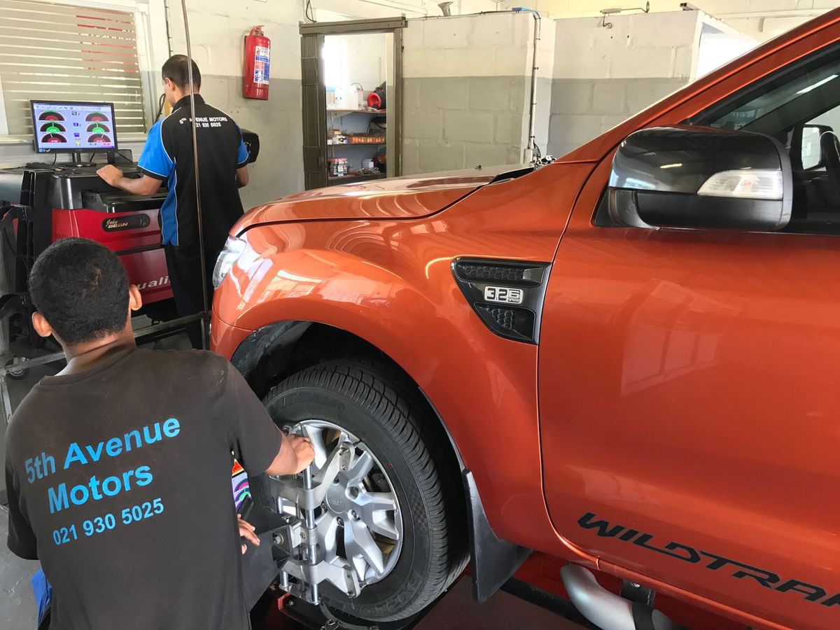 Technician working on a Ford Ranger Wildtrak